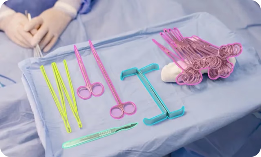 AI model segmenting and tracking surgical instruments on a tray